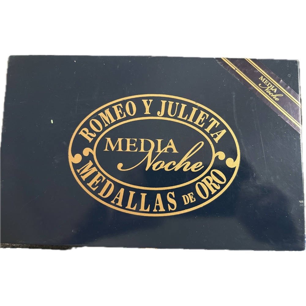 Romeo y Julieta Media Noche Wooden Cigar Box Robusto Blue Gold Medallas De Oro